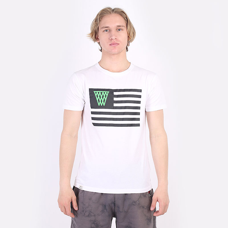 мужская белая футболка K1X Noh Flag Tee 1200-0715/1000 - цена, описание, фото 1